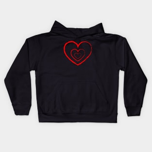 Red Love Hearts Kids Hoodie